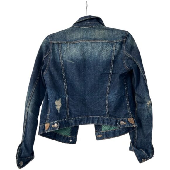 Zara TRF Premium Wash Distressed Denim Jacket – 100% Cotton, Women’s Size M - Picture 2 of 5